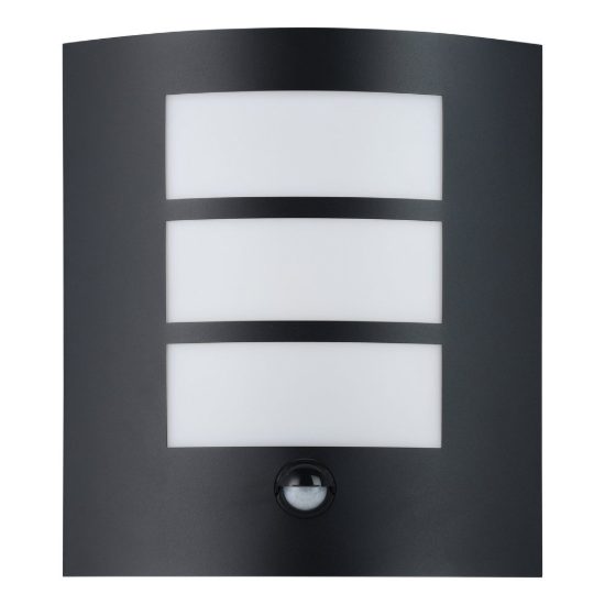 Eglo city applique da esterno 23,5cm ip44 moderna rettangolare a tre fasce nera con sensore di movimento