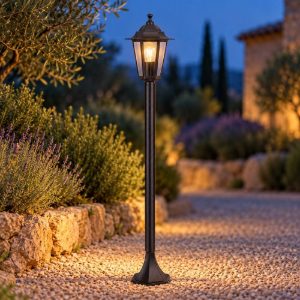 Eglo laterna 4 lampione da giardino 100cm ip44 classico a lanterna nero