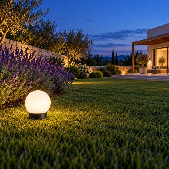 Eglo puglia lampada solare da giardino a sfera led 0,1w 3000k 15cm ip44 con picchetto moderna nera e bianca