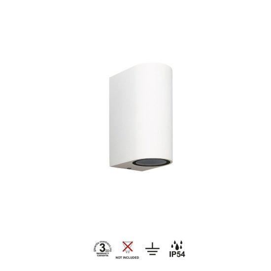 Applique da esterno ip54 7cm bianca vetro