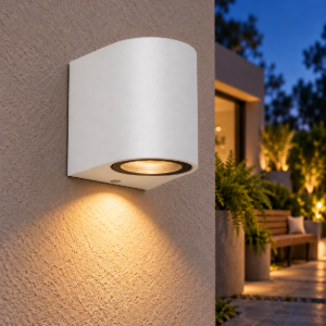 Applique da esterno mono emissione 7cm bianca ip54