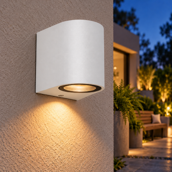 Applique da esterno mono emissione 7cm bianca ip54
