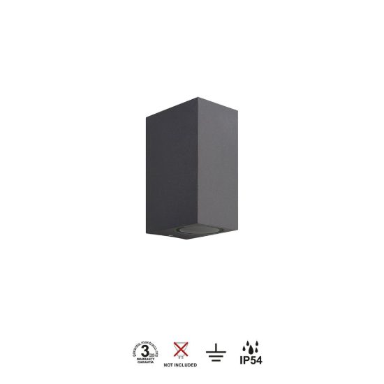 Applique per esterno ip54 7cm grigio scuro vetro