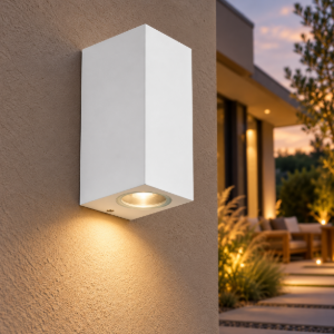 Applique da esterno ip54 7cm bianco vetro