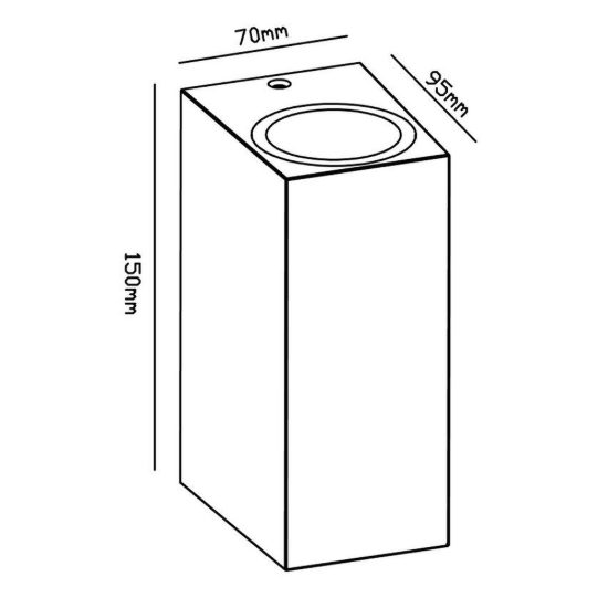 Applique da esterno ip54 7cm bianco vetro