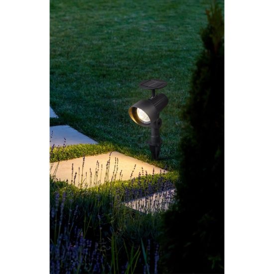 Eglo gionata 1 set 3 faretti solari da giardino led 3x0,2w 22cm ip44 con picchetto moderni neri