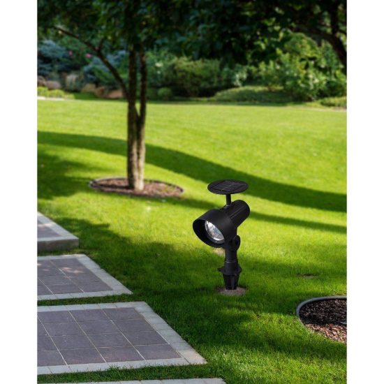 Eglo gionata 1 set 3 faretti solari da giardino led 3x0,2w 22cm ip44 con picchetto moderni neri