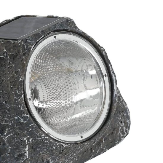 Eglo stazzone set 3 lampade solari da giardino a sasso led 3x0,2w 13,5cm ip44 moderne grigie