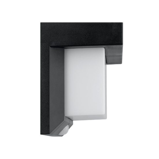 Eglo utrera applique solare da esterno led 3,2w 20cm ip44 moderna nera con sensore di movimento