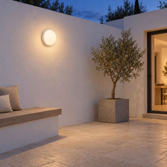 Eglo boschetto e applique e plafoniera da esterno led 11,5w 4000k 17cm ip54 moderna rotonda bianca