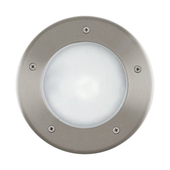 Eglo riga 3 segnapasso da incasso a terra e27 17cm ip67 rotondo acciaio inox