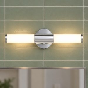 Palmera eglo applique da bagno cilindrico in vetro opaco per specchio ip44
