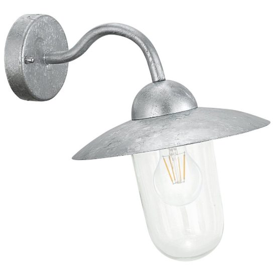 Eglo milton applique da esterno 15cm ip44 industriale conica zincata