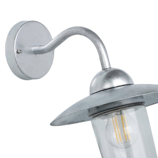 Eglo milton applique da esterno 15cm ip44 industriale conica zincata