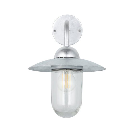 Eglo milton applique da esterno 15cm ip44 industriale conica zincata