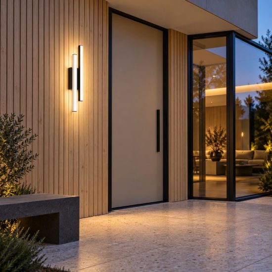 Eglo serricella applique da esterno led 9w 3000k 10cm ip44 moderna lineare nera