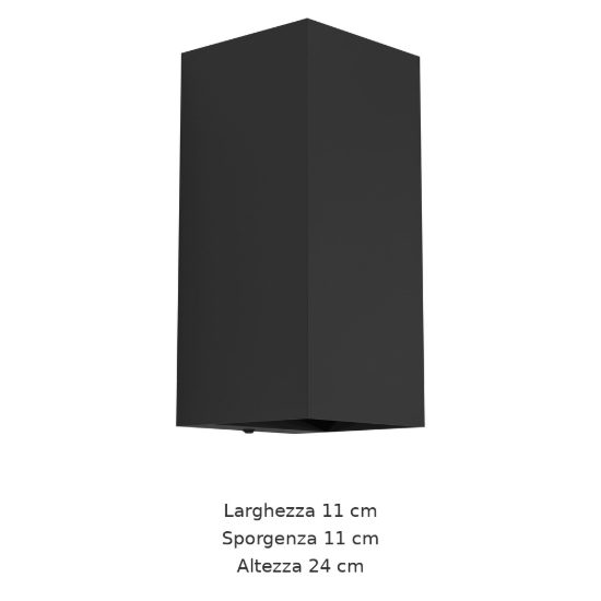 Eglo eremitana applique da esterno 2 luci gu10 led 5,6w 3000k 11cm ip55 moderna biemissione nera