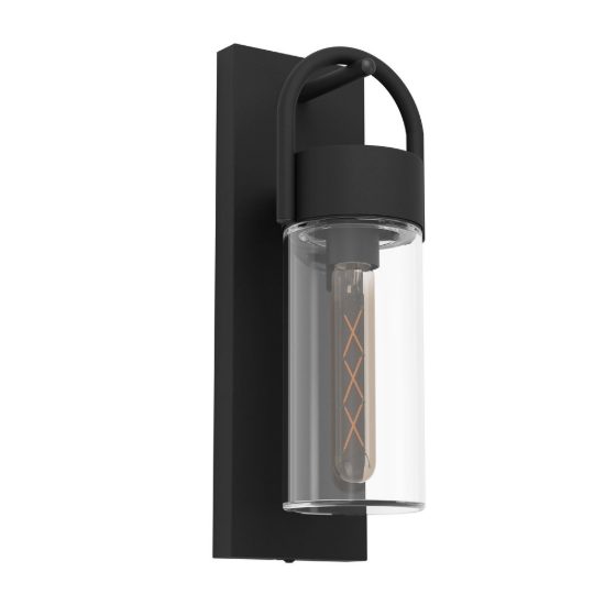 Eglo carraro applique da esterno 11,5cm ip44 moderna cilindrica nera