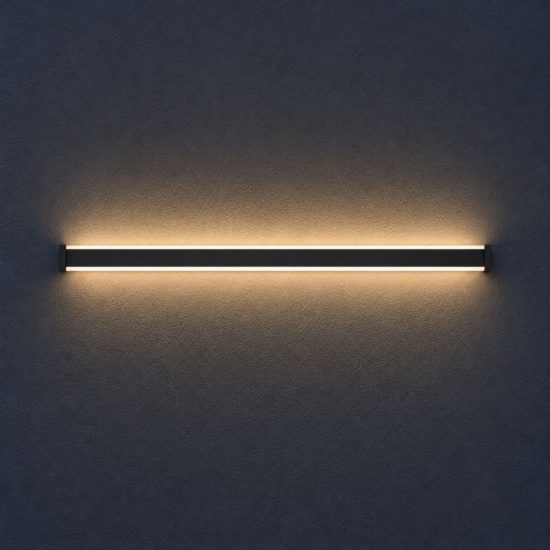 Eglo neviano applique da esterno led 22w 3000k 97cm ip55 moderna lineare biemissione nera