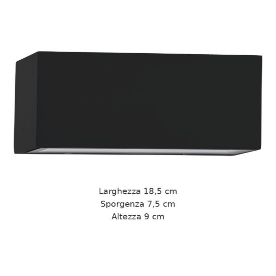 Eglo spongano applique da esterno led 10w cct 3000k 6500k 18,5cm ip65 moderna biemissione nera