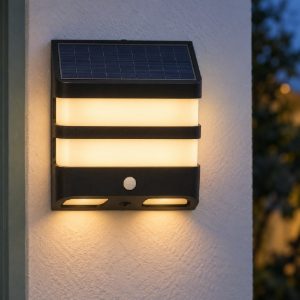 Eglo stiappa applique solare da esterno led 6,5w 4000k 12cm ip44 moderna nera con sensore
