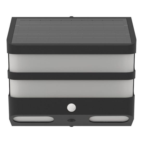 Eglo stiappa applique solare da esterno led 6,5w 4000k 12cm ip44 moderna nera con sensore