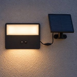 Eglo panettieri proiettore solare da esterno led 6,7w 4000k 14,5cm ip44 moderno nero con sensore