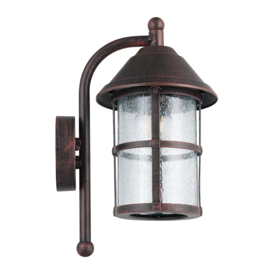 Eglo san telmo applique da esterno 18cm ip23 classica a lanterna marrone invecchiato