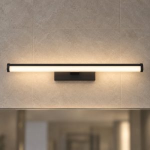 Eglo vadumi applique per specchio led 7,4w 4000k 40cm ip44 per bagno moderna nera