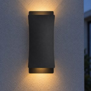 Eglo verdolino applique da esterno led 8w cct 2700k 6000k 12cm ip44 moderna biemissione nera