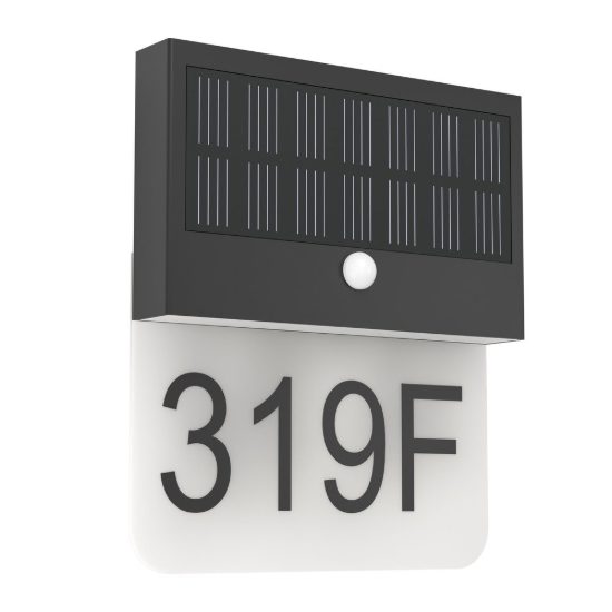 Eglo conettimara applique solare per numero civico led 6w 3000k 20cm ip44 moderna nera con sensore