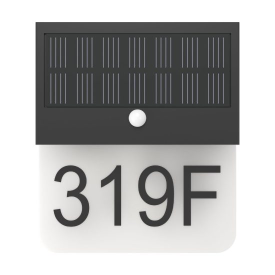 Eglo conettimara applique solare per numero civico led 6w 3000k 20cm ip44 moderna nera con sensore