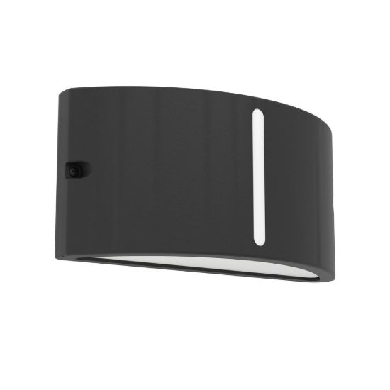 Eglo poggiarello applique da esterno 22cm ip54 moderna rettangolare con feritoia nera