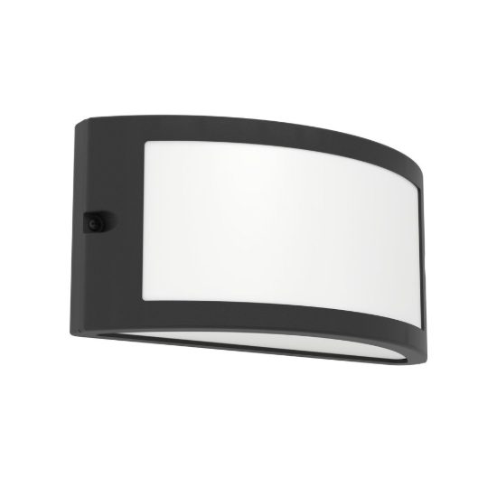 Eglo poggiarello applique da esterno 22cm ip54 moderna rettangolare con diffusore opale nera