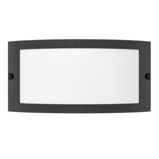 Eglo poggiarello applique da esterno 22cm ip54 moderna rettangolare con diffusore opale nera