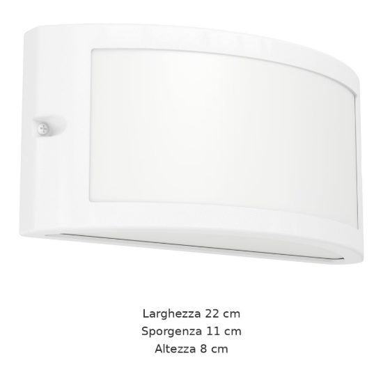 Eglo poggiarello applique da esterno 22cm ip54 moderna rettangolare con diffusore opale bianca