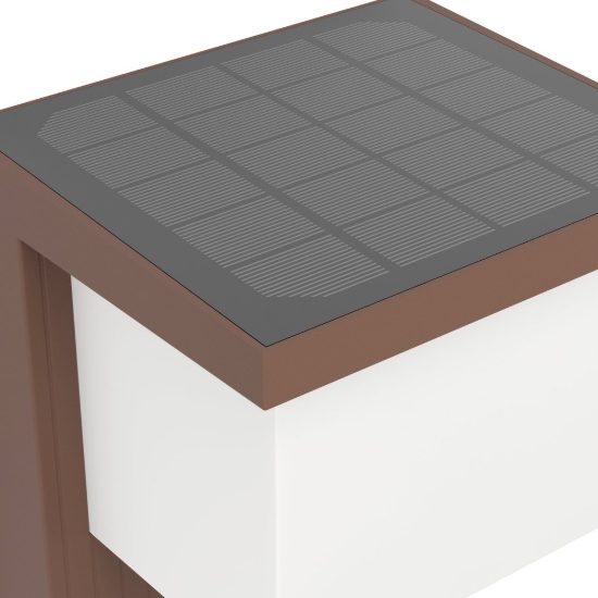 Eglo frigento applique solare da esterno led 7w 3000k 14cm ip44 moderna marrone ruggine con sensore