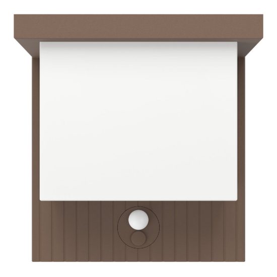 Eglo frigento applique solare da esterno led 7w 3000k 14cm ip44 moderna marrone ruggine con sensore