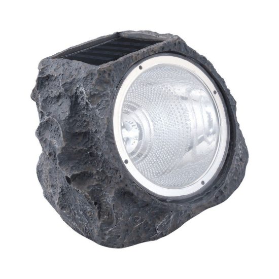 Eglo stazzone lampada solare da giardino a sasso led 0,4w 13,5cm ip44 moderna grigia