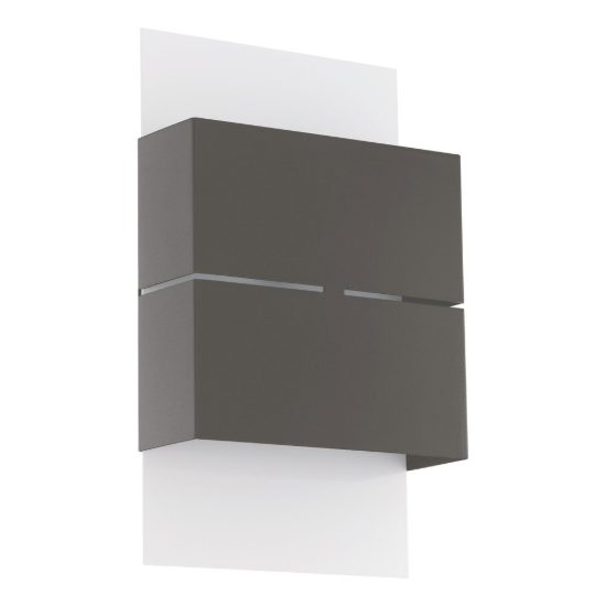 Eglo kibea applique da esterno led 5w 3000k 15cm ip54 moderna biemissione bianca e antracite