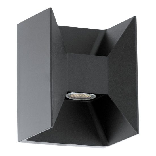 Eglo morino applique da esterno led 5w 3000k 14cm ip44 moderna rettangolare biemissione antracite