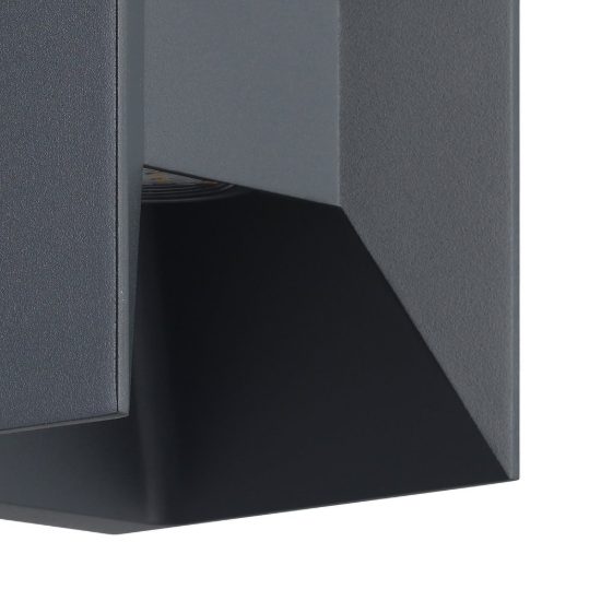Eglo morino applique da esterno led 5w 3000k 14cm ip44 moderna rettangolare biemissione antracite