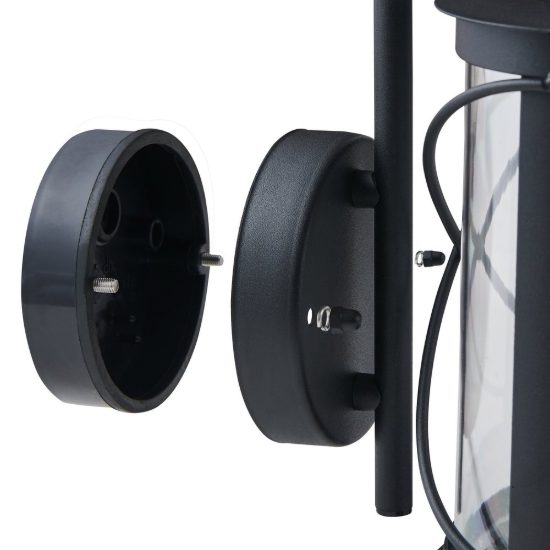 Eglo hilburn applique da esterno 20cm ip44 classica a lanterna nera