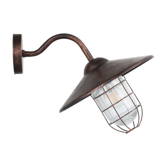 Eglo melgoa applique da esterno 30cm ip44 vintage conica rame invecchiato
