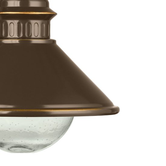 Eglo albacete applique da esterno 26,5cm ip44 classica conica marrone e rame