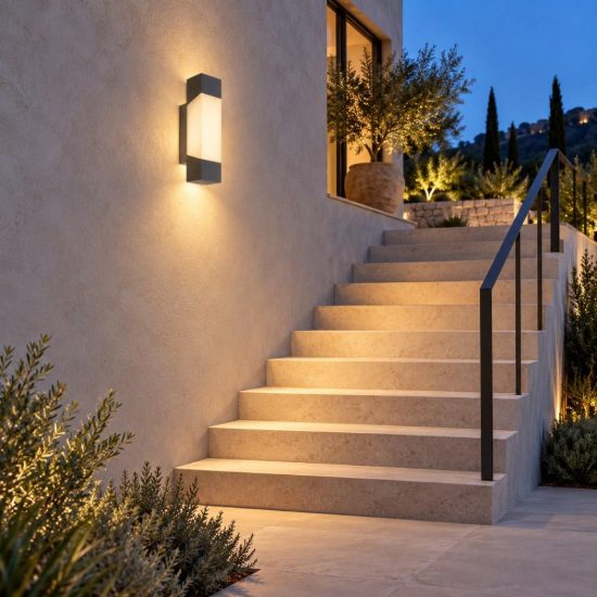 Eglo gorzano applique da esterno led 4,8w 3000k 8cm ip44 moderna lineare antracite