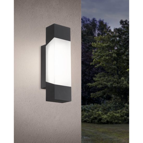 Eglo gorzano applique da esterno led 4,8w 3000k 8cm ip44 moderna lineare antracite