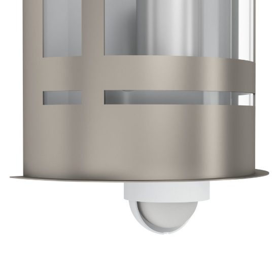 Eglo tribano applique da esterno 20cm ip44 moderna a lanterna acciaio inox con sensore di movimento