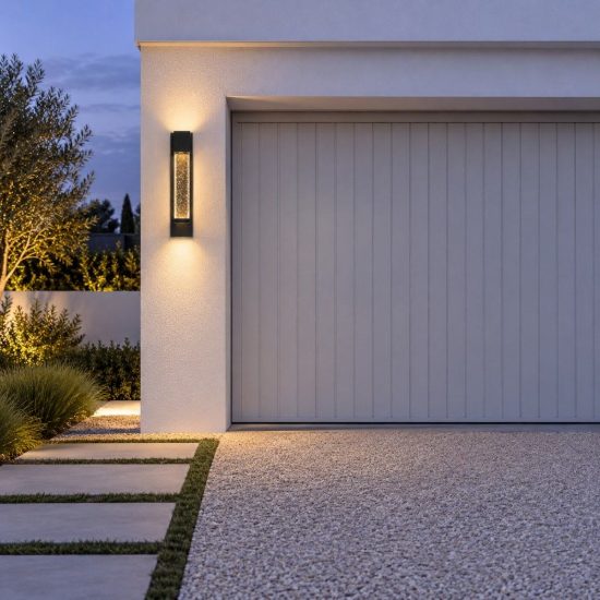 Eglo villagrazia applique da esterno led 6,6w 3000k 12cm ip44 moderna rettangolare nera