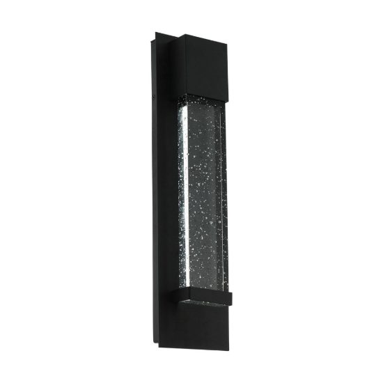 Eglo villagrazia applique da esterno led 6,6w 3000k 12cm ip44 moderna rettangolare nera